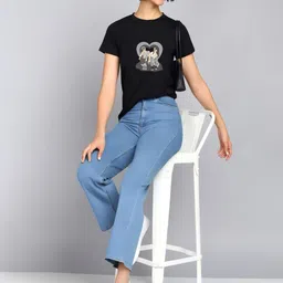 HESHA Women Typography Printed T-shirt image 2