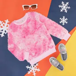 Pantaloons Junior Kids Hot Pink Self Pattern Full Sleeves Sweatshirt-picture-17