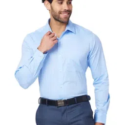 Raymond Blue Cotton Classic Fit Shirts-picture-37