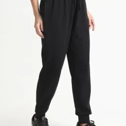 R&B Black Cotton Mid Rise Joggers image 5