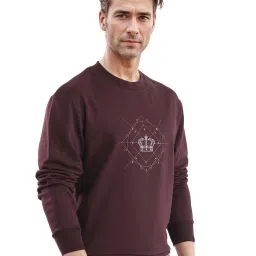 Rare Rabbit Brown Boxy Fit Graphic Sweatshirt image 3