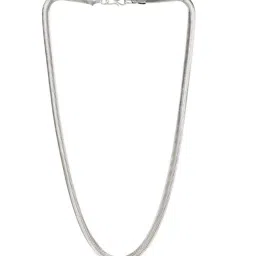 Bold by Priyaasi Sleek Silver-Plated Snake Chain Necklace for Men image 3