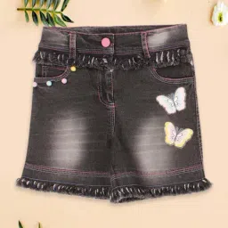 Cutecumber Kids Black Denim Shorts-image-89