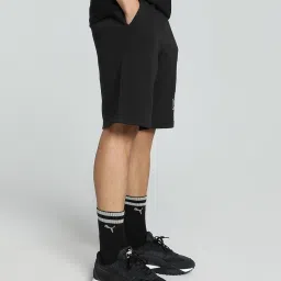 Puma Black Cotton Regular Fit Texture Sports Shorts image 3