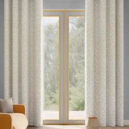 Haus & Kinder Cream Ginkgo Serenity Polyester Door Curtains 7 Ft - Pack of 2-picture-39
