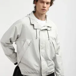 Calvin Klein Jeans Light Grey Comfort Fit Hooded Jacket image 3