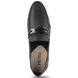 Metro Men's Black Casual Loafers image 3
