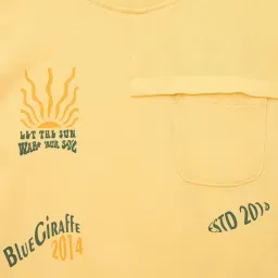 Blue Giraffe Boys Yellow Regular Fit T-Shirt image 3