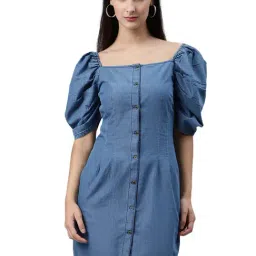 Melon by PlusS Blue Cotton Dress-image-23