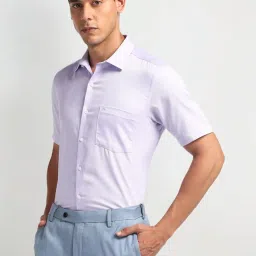 Arrow Purple Regular Fit Texture Shirt image 3