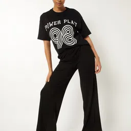 max Women Typography Printed Round Neck Drop-Shoulder Sleeves T-shirt image 5