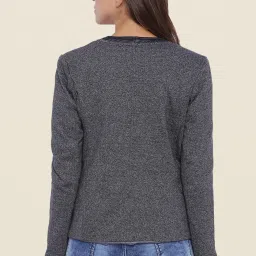 Campus Sutra Charcoal Textured Jacket image 2