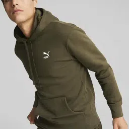 Puma Green Cotton Regular Fit Hooded SweatShirt-image-34