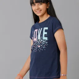 Under Fourteen Only Kids Navy Printed Top image 3
