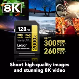 Lexar Professional SDXC Memory Card 128 GB UHS-II Upto 300 Mbps Read & 260 Mbps Write Speed, 2000x image 2