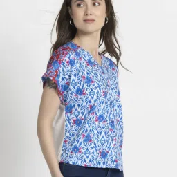 SHAYE Blue Printed Top image 3