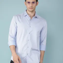 Crimsoune Club Blue Slim Fit Printed Shirt-image-33