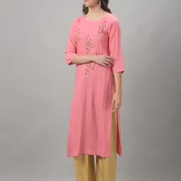 Dollar Missy Pink Embroidered Straight Kurta image 3