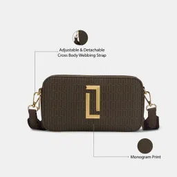 lavie luxe Womens Mono Fenny25 Box Sling Bag Choco (S) image 3