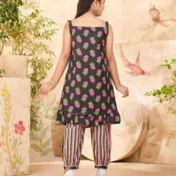 Aarika Kids Black Cotton Printed Kurti, Patiala & Salwar image 2