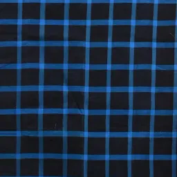 Arhi Blue & Black Cotton Polyblend Woven Design Saree with Unstitched Blouse image 4