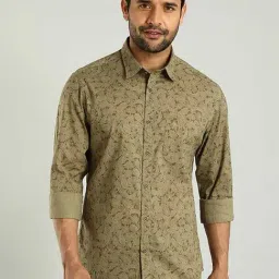 Indian Terrain Green Slim Fit Floral Shirt-picture-16