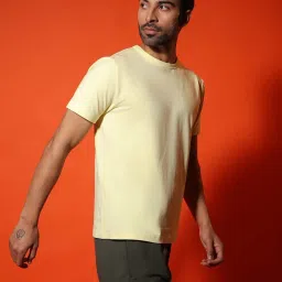 SUBTRACT Lemon Yellow Regular Fit Crew T-Shirt image 3