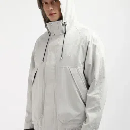 Calvin Klein Jeans Light Grey Comfort Fit Hooded Jacket image 2