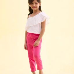 Go Colors! Kids Light Rose Cotton Slim Fit Leggings-picture-14