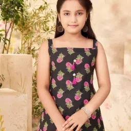 Aarika Kids Black Cotton Printed Kurti, Patiala & Salwar image 5