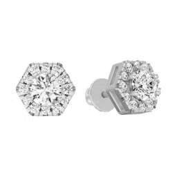 Sparkles White Gold Lab Grown Diamond 14KT 1.05ct Hexagonal Earring For Women image 3