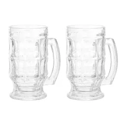 Troveas Clear Oaken Beer Mug - Set of 2 (400 ml) image 3