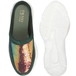 Fausto Women's Green Mule Shoes image 3