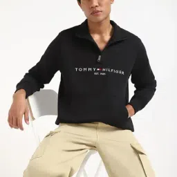 Tommy Hilfiger Dark Sable Cotton Regular Fit Logo Printed Sweatshirt image 5