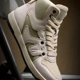 The Souled Store Men's Urban Blaze Beige Ankle High Sneakers-picture-11