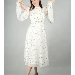 Exude Women White Regular Fit Casual Dress-picture-14