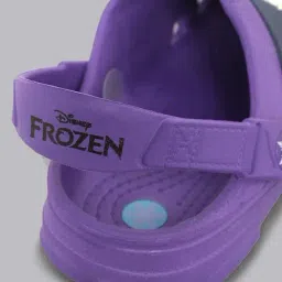 Kidsville Purple Frozen Printed Back Strap Clogs image 4