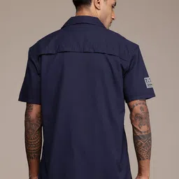 The Roadster Life Co. Relaxed Fit Textured Cuban Collar Pure Cotton Casual Shirt image 4