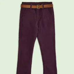 Pantaloons Junior Maroon Cotton Regular Fit Trousers-image-51