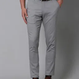 Louis Philippe Sport Grey Slim Fit Trousers-picture-10