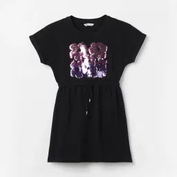 Fame Forever by Lifestyle Girls Black Cotton Embellished Dress-picture-37