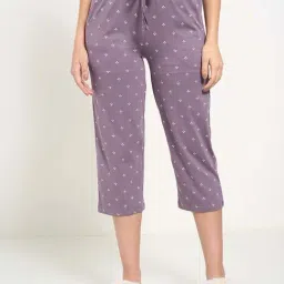 Dreamz By Pantaloons Purple Comfort Fit Printed Sleepwear Capris image 1