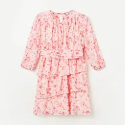 Fame Forever by Lifestyle Girls Peach Printed Dress-picture-21