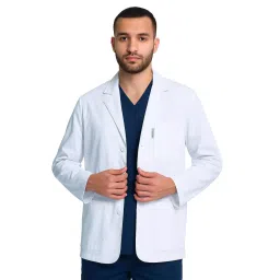 Uniformer M Size Full Sleeves Lab Coat White Cotton & Polyester Blend Durable & Comfortable for Men-image-7