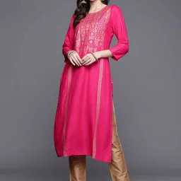 AADVIKA Women Floral Printed Screen Print Festive Straight Kurta-image-19