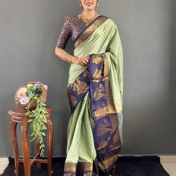 Pandadi Saree Geometric Printed Zari Designer Sarees-picture-35