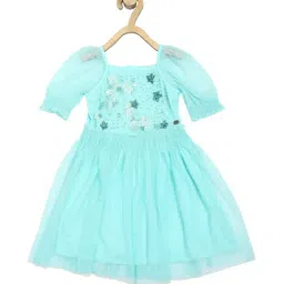 Peter England Kids Blue Embellished Dress-image-73