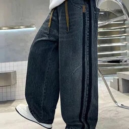 LULU & SKY Boys Wide Leg Mid-Rise Light Fade Stretchable Jeans image 4