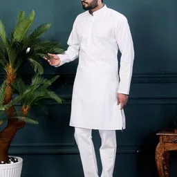 click n buy Men White Kurtas-picture-39