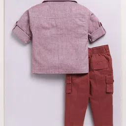 LITTLE COLLARS Boys Printed Pure Cotton Shirt with Trousers image 2